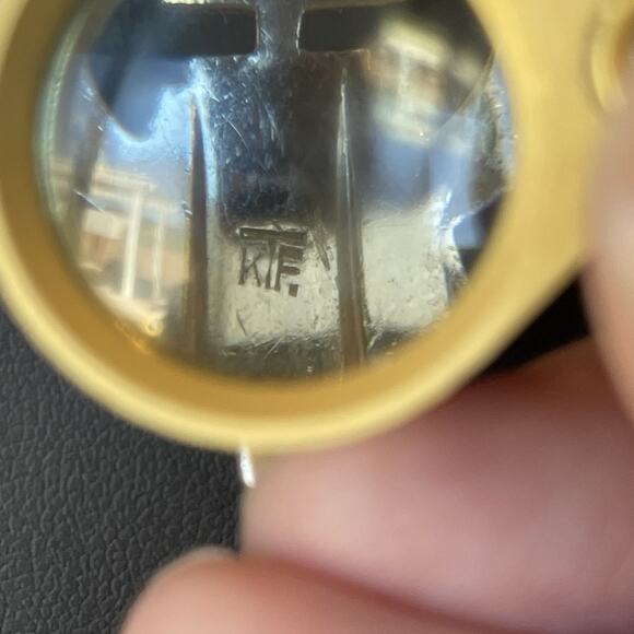 Rare 1930s Signed KTF Trifari ART DECO Rhinestone Necklace 17” Rhodium Plated - Picture 8 of 10